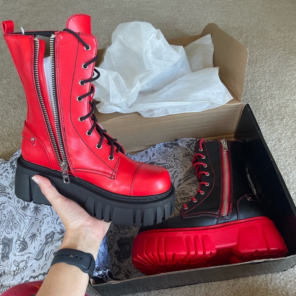Devil Games Mismatched Combat Boots